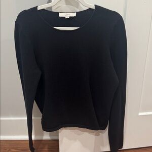 LOFT Classic Black Textured Sweater